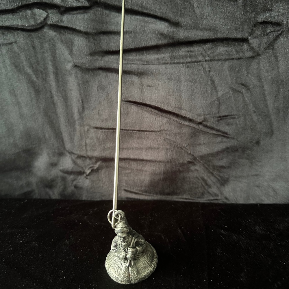 Vintage Pewter Christmas Santa candle snuffer